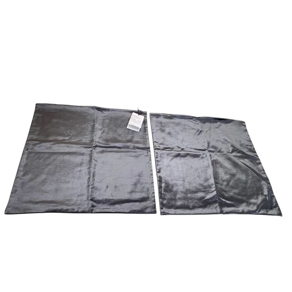 Lot of 2 West Elm Gray Crushed Velvet Throw Pillow Covers NWT